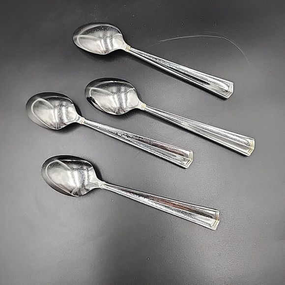 Yamazaki ICON AFFINITY Stainless 18/8  Patrick Place Oval Soup Spoon Set of 4 - Picture 5 of 7